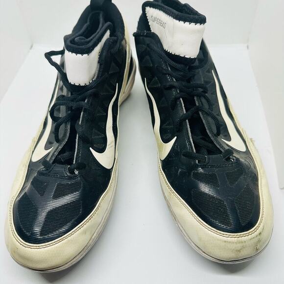NIKE Men\'s Super Bad Air Black & White Zoom Football Cleats Shoes Size US 13 main image 12